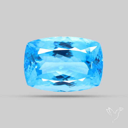 Large Swiss Blue Topaz Faceted Fine Gemstone