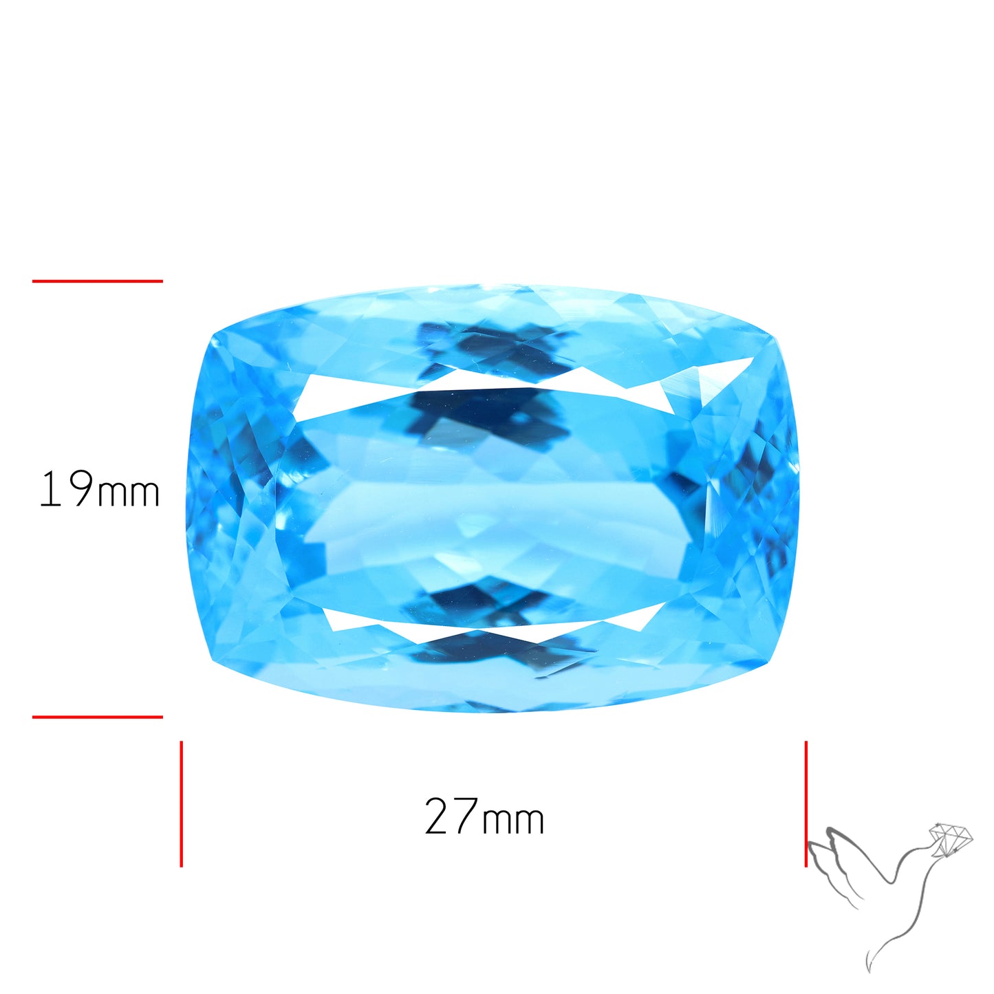 Large Swiss Blue Topaz Faceted Fine Gemstone