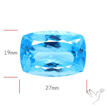 Large Swiss Blue Topaz Faceted Fine Gemstone
