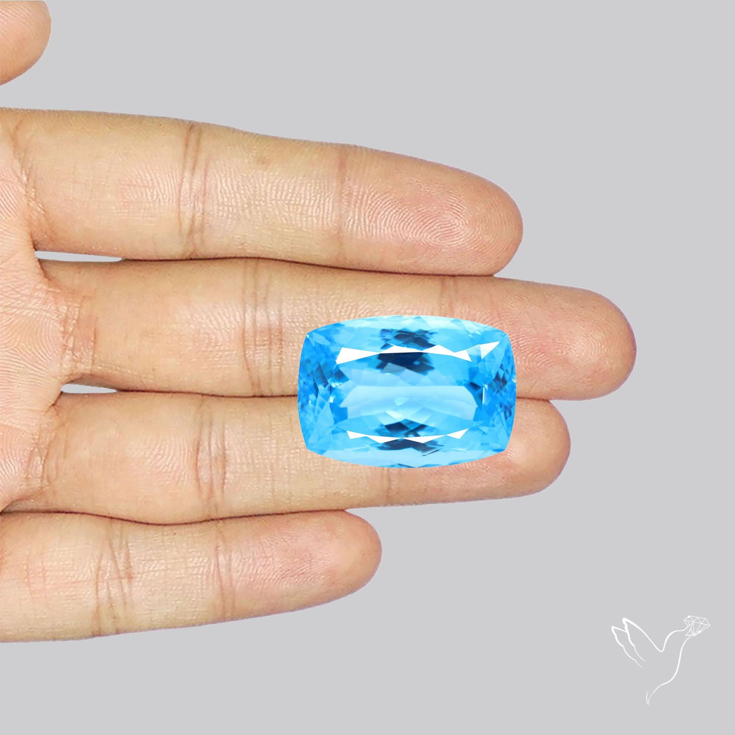 Large Swiss Blue Topaz Faceted Fine Gemstone