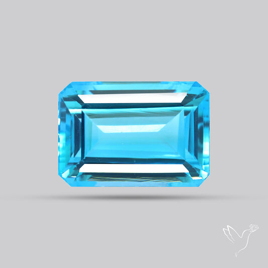 Large Swiss Blue Topaz Faceted Fine Gemstone