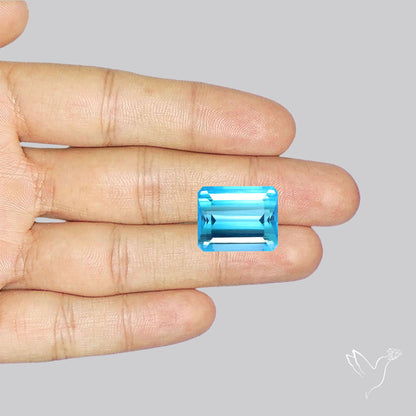 Large Swiss Blue Topaz Faceted Fine Gemstone