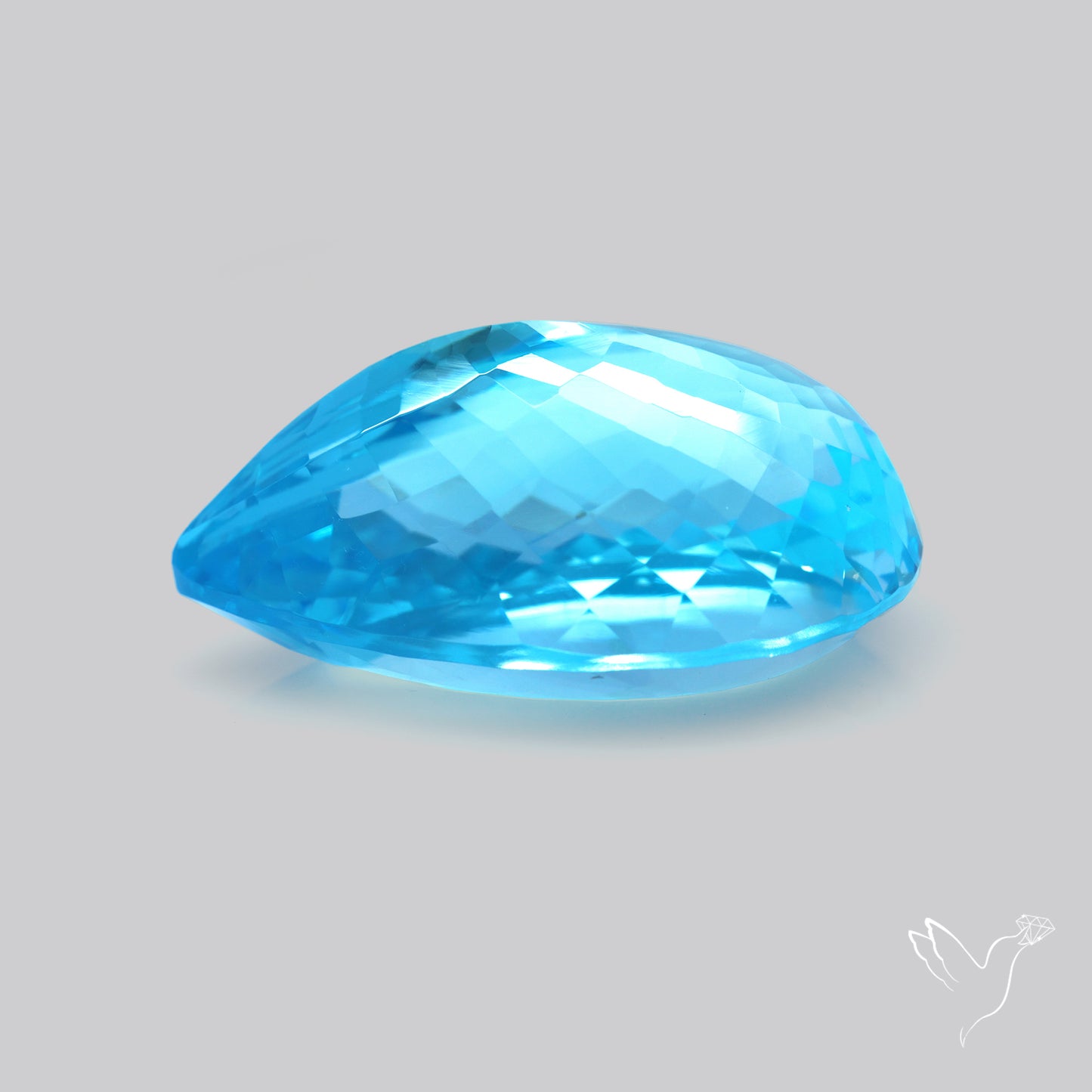 Large Swiss Blue Topaz Faceted Fine Gemstone