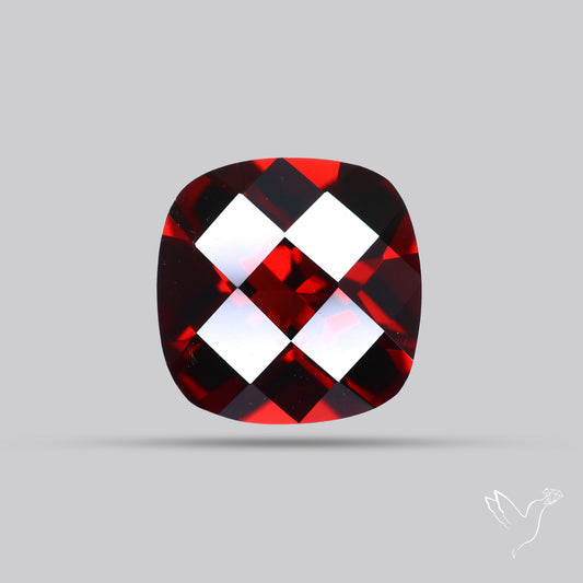 Natural Red Almandine Garnet (Pyrope) Faceted Mozambique Garnet Checker Cut