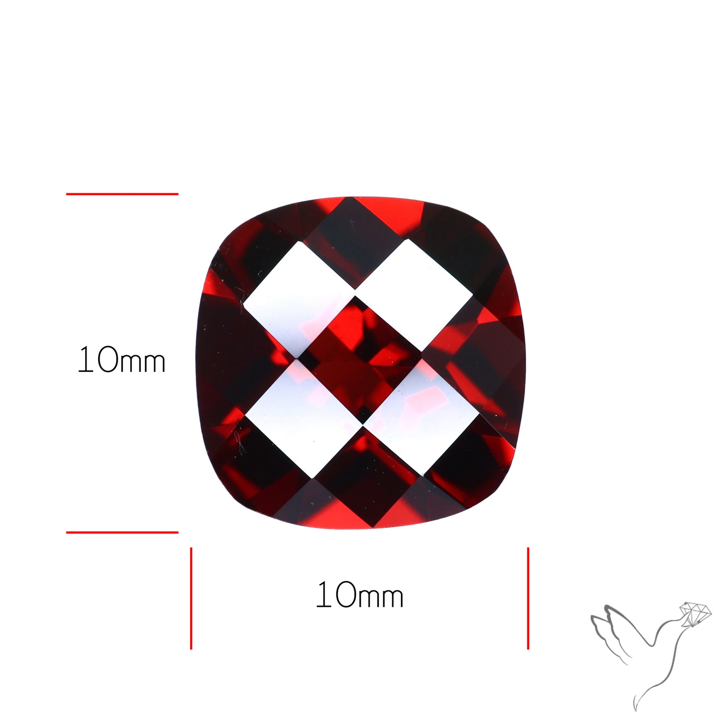 Natural Red Almandine Garnet (Pyrope) Faceted Mozambique Garnet Checker Cut