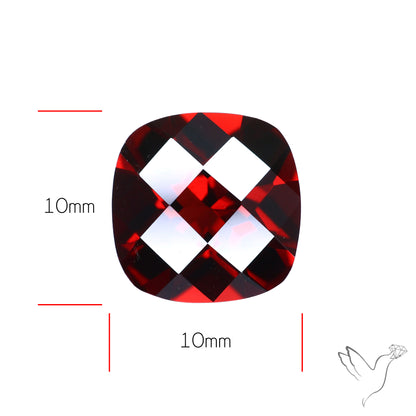 Natural Red Almandine Garnet (Pyrope) Faceted Mozambique Garnet Checker Cut