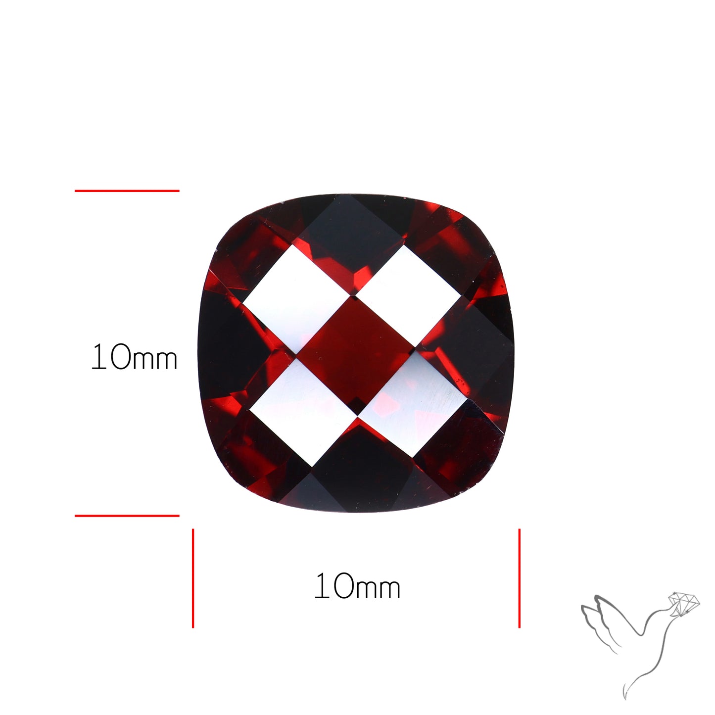 Natural Red Almandine Garnet (Pyrope) Faceted Mozambique Garnet Checker Cut