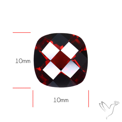 Natural Red Almandine Garnet (Pyrope) Faceted Mozambique Garnet Checker Cut
