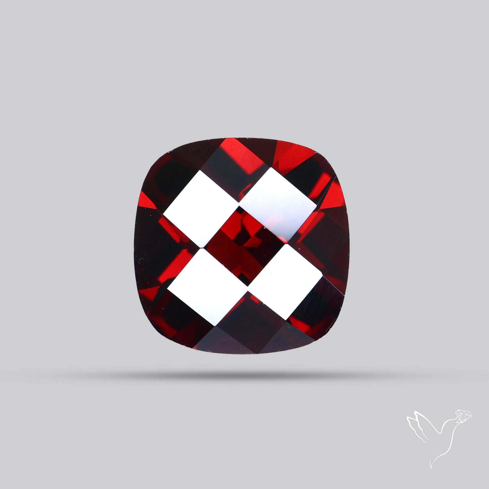 Natural Red Almandine Garnet (Pyrope) Faceted Mozambique Garnet Checker Cut