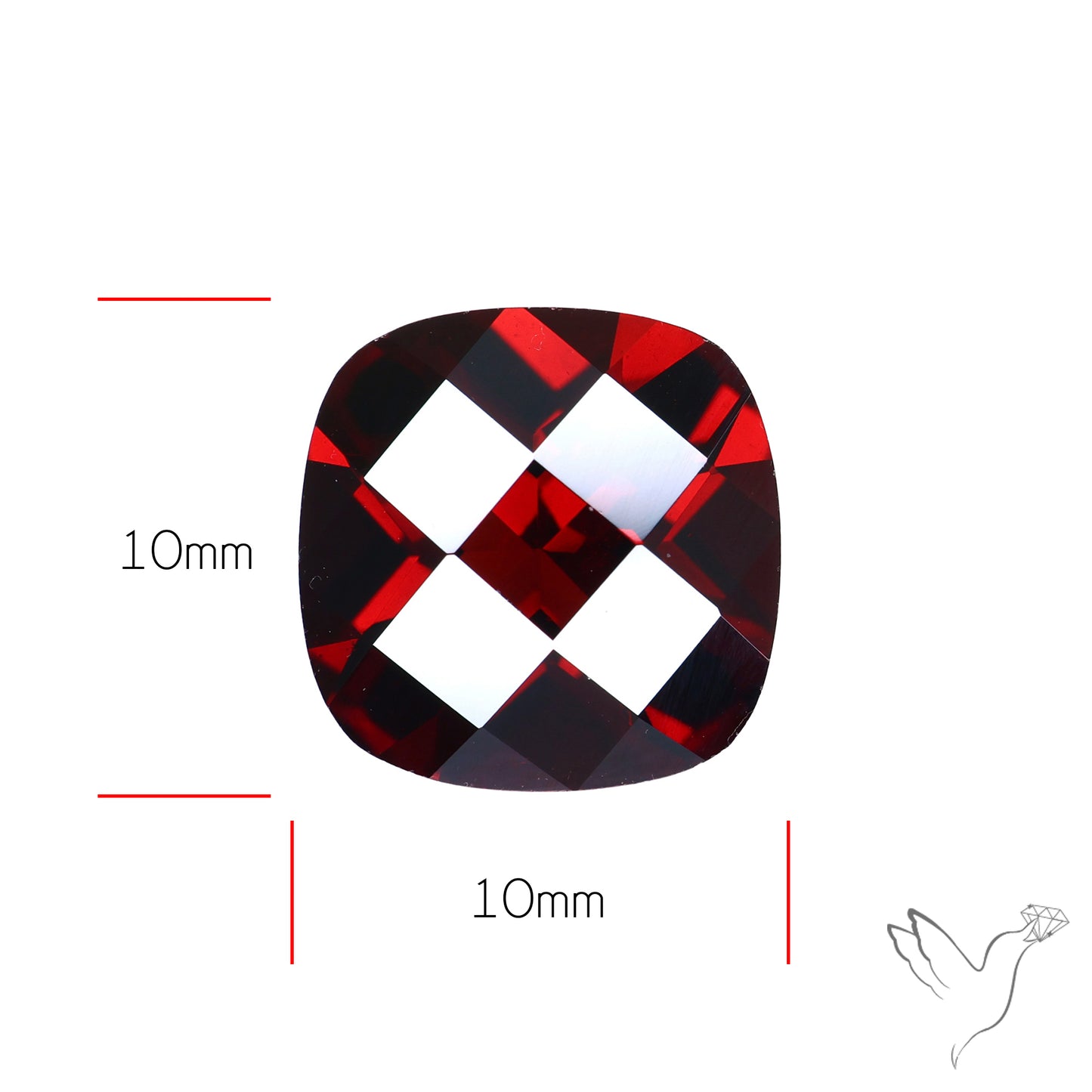 Natural Red Almandine Garnet (Pyrope) Faceted Mozambique Garnet Checker Cut