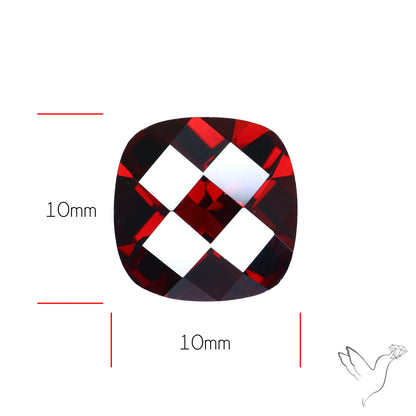 Natural Red Almandine Garnet (Pyrope) Faceted Mozambique Garnet Checker Cut