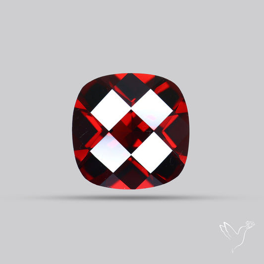 Natural Red Almandine Garnet (Pyrope) Faceted Mozambique Garnet Checker Cut