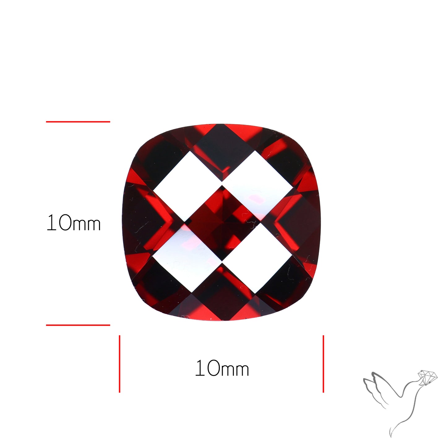 Natural Red Almandine Garnet (Pyrope) Faceted Mozambique Garnet Checker Cut