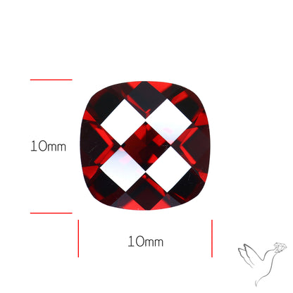Natural Red Almandine Garnet (Pyrope) Faceted Mozambique Garnet Checker Cut