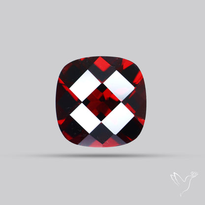 Natural Red Almandine Garnet (Pyrope) Faceted Mozambique Garnet Checker Cut