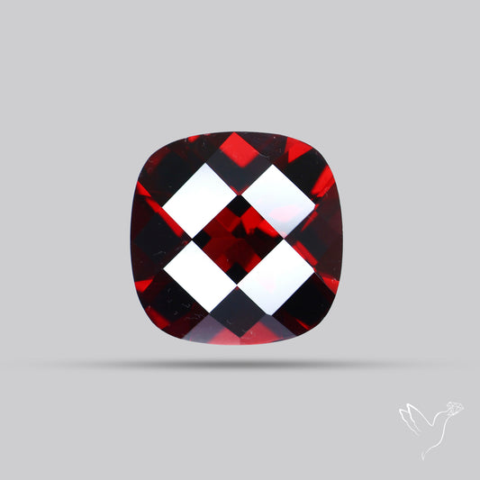 Natural Red Almandine Garnet (Pyrope) Faceted Mozambique Garnet Checker Cut