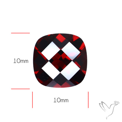Natural Red Almandine Garnet (Pyrope) Faceted Mozambique Garnet Checker Cut