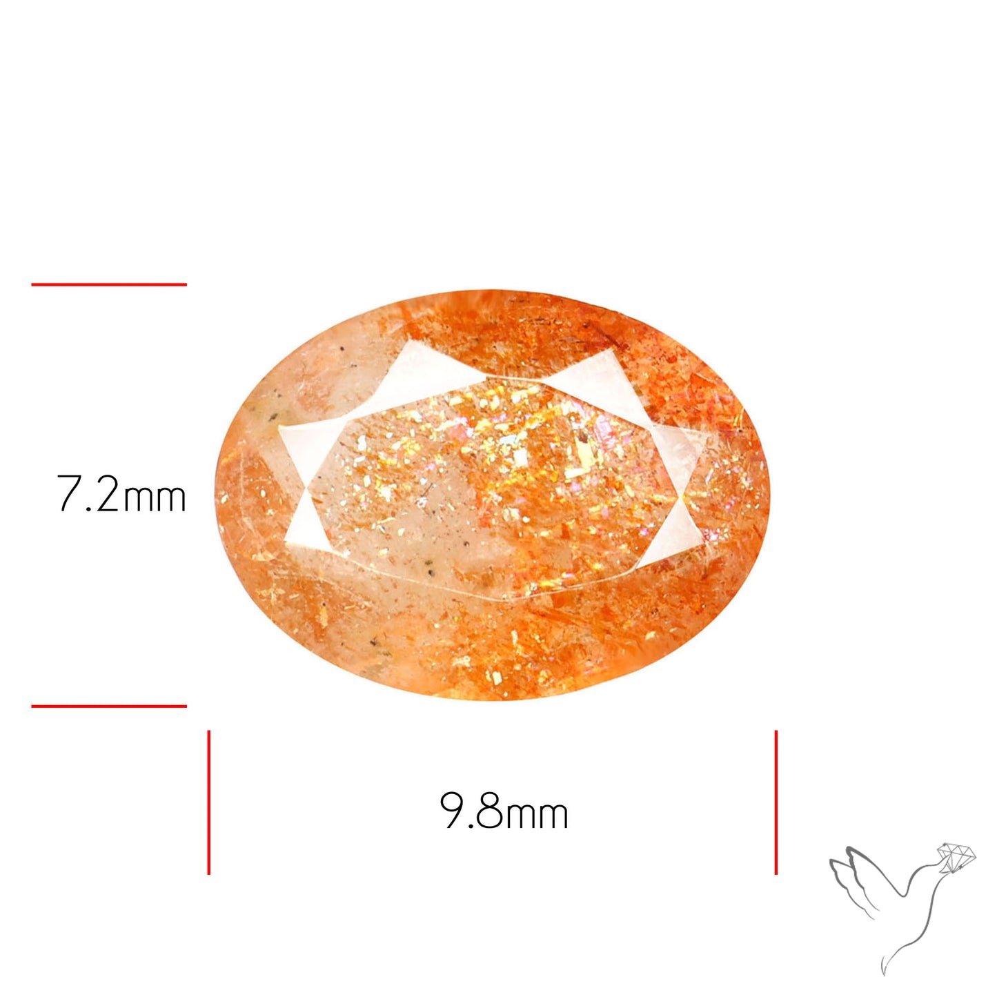 Faceted Tanzanian Confetti Sunstone