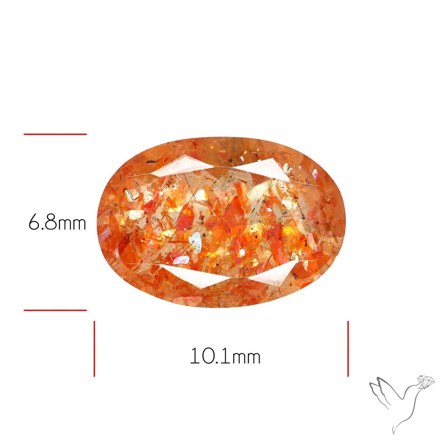 Faceted Tanzanian Confetti Sunstone