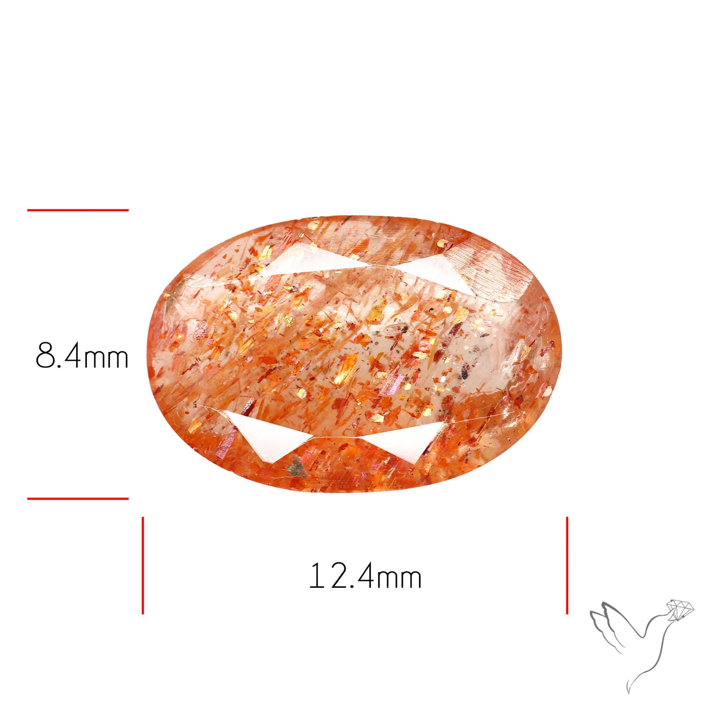 Faceted Tanzanian Confetti Sunstone