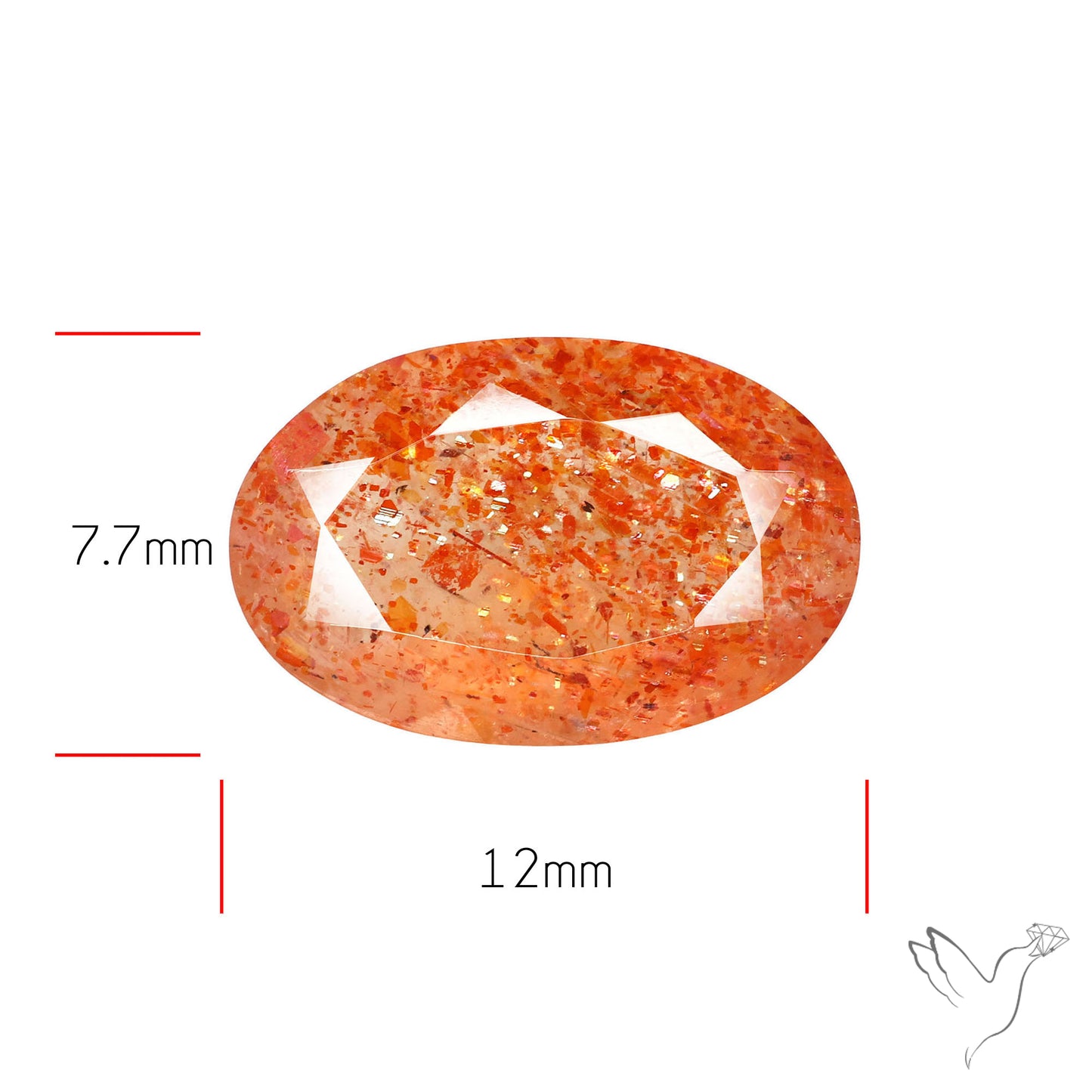 Faceted Tanzanian Confetti Sunstone