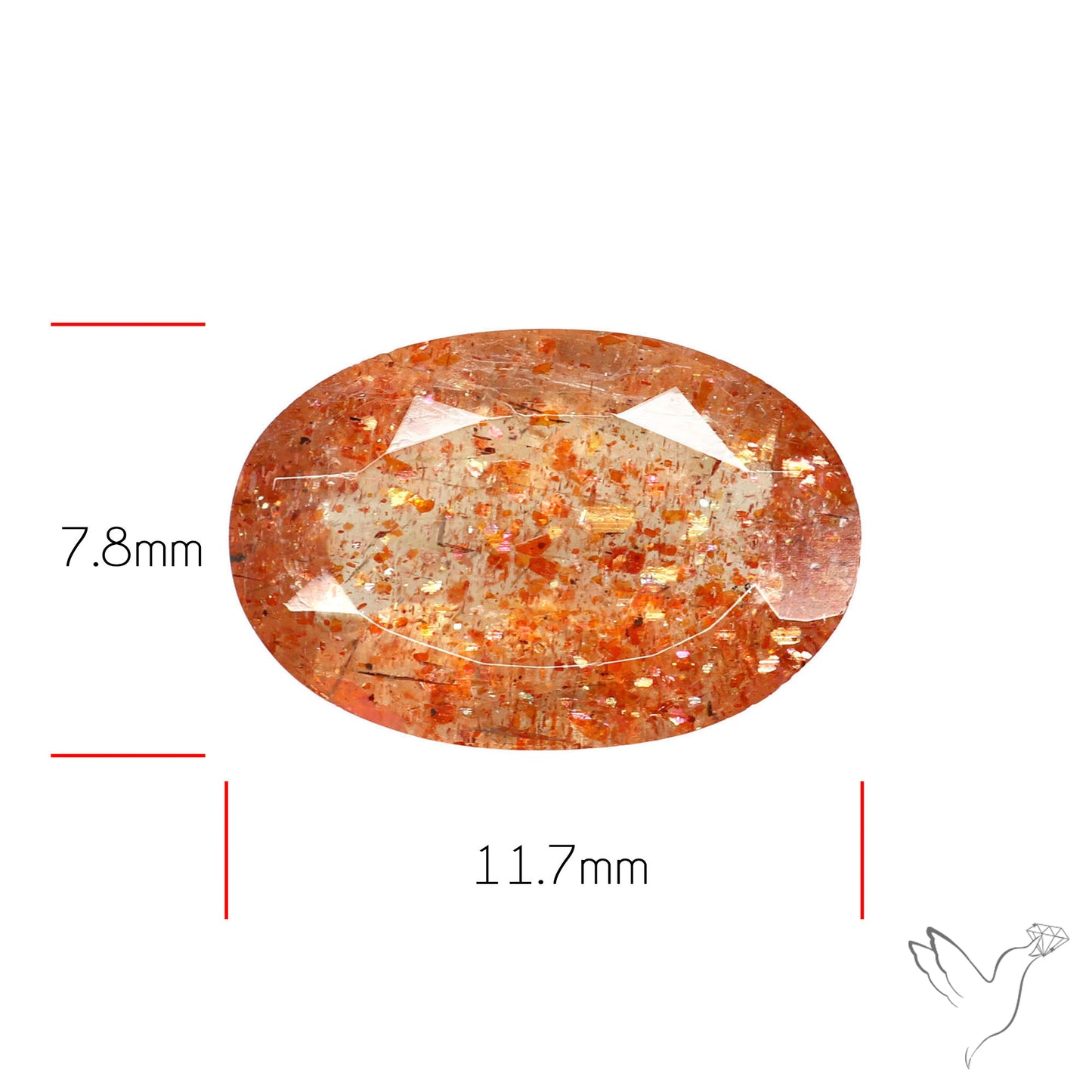Faceted Tanzanian Confetti Sunstone