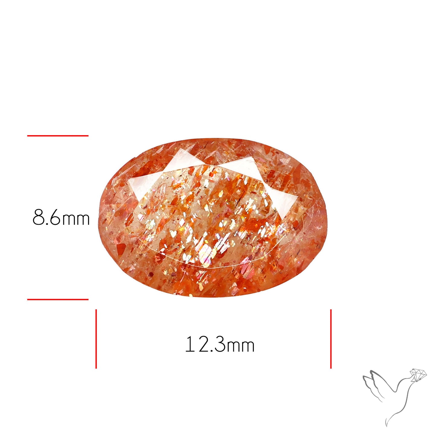 Faceted Tanzanian Confetti Sunstone