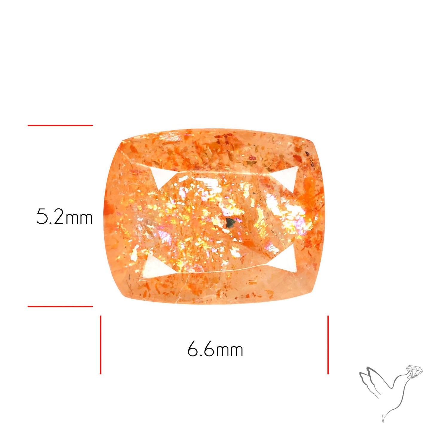 Faceted Tanzanian Confetti Sunstone