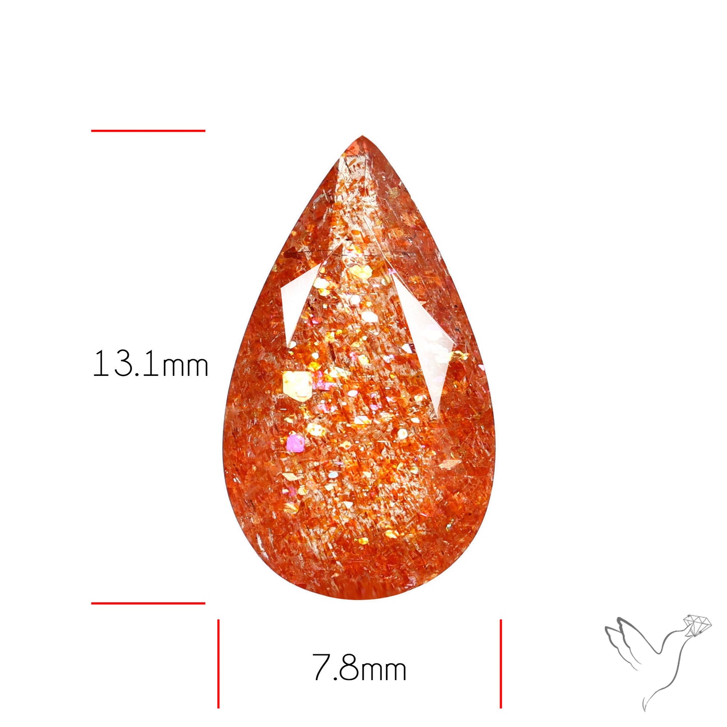 Faceted Tanzanian Confetti Sunstone
