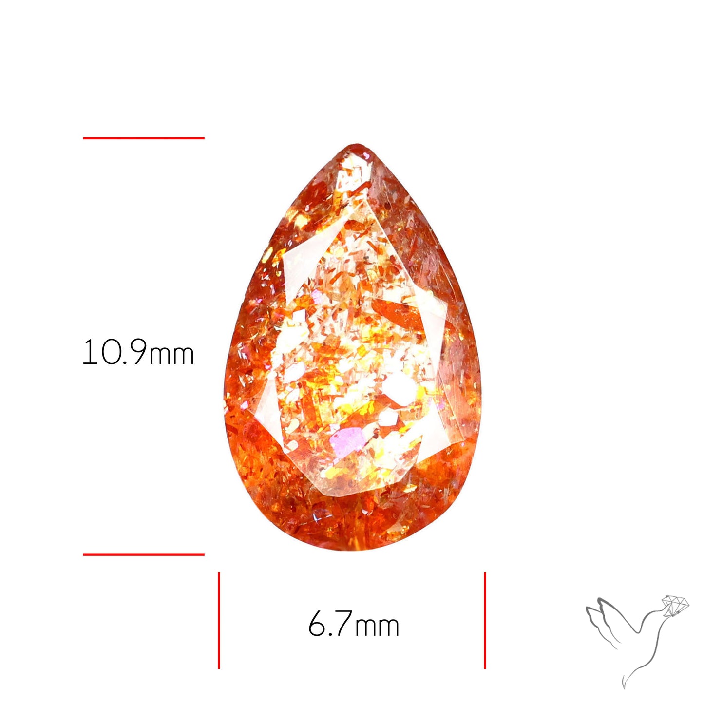 Faceted Tanzanian Confetti Sunstone