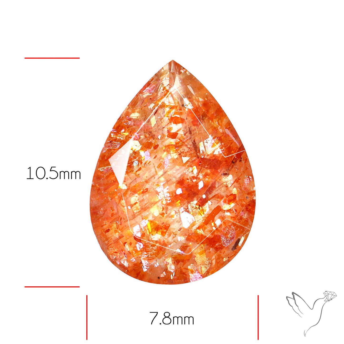 Faceted Tanzanian Confetti Sunstone
