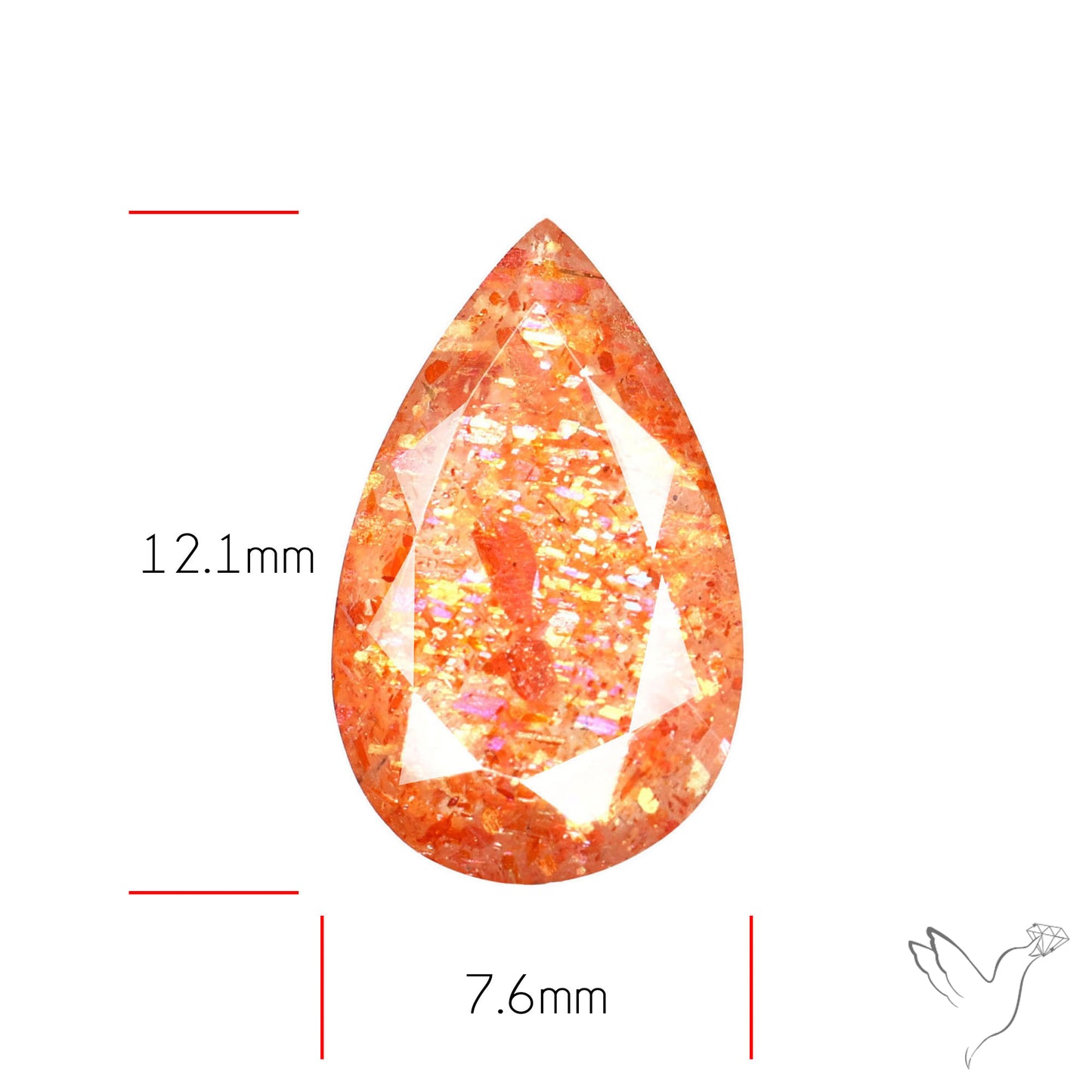 Faceted Tanzanian Confetti Sunstone