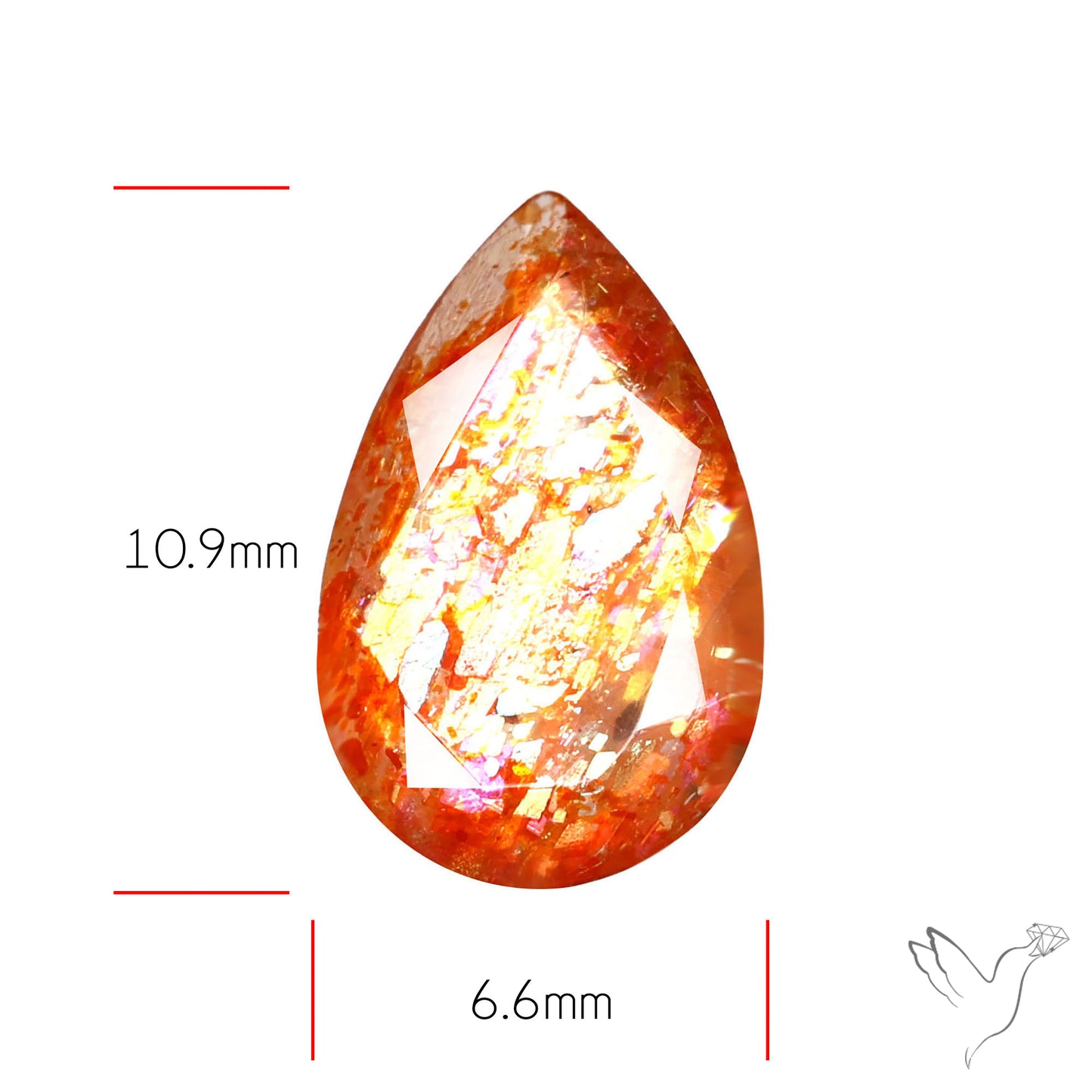 Faceted Tanzanian Confetti Sunstone