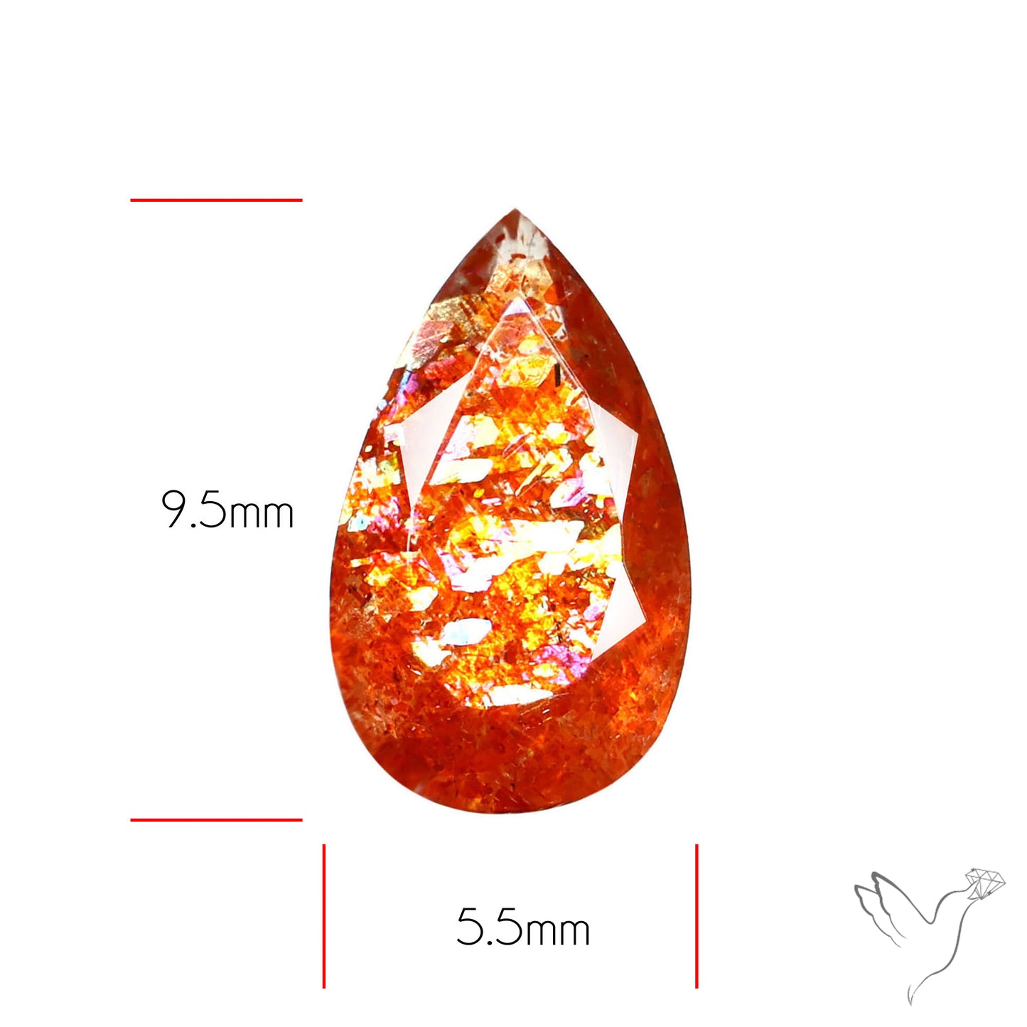 Faceted Tanzanian Confetti Sunstone