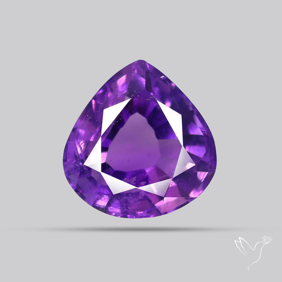 Faceted Amethyst African Deep Violet Purple