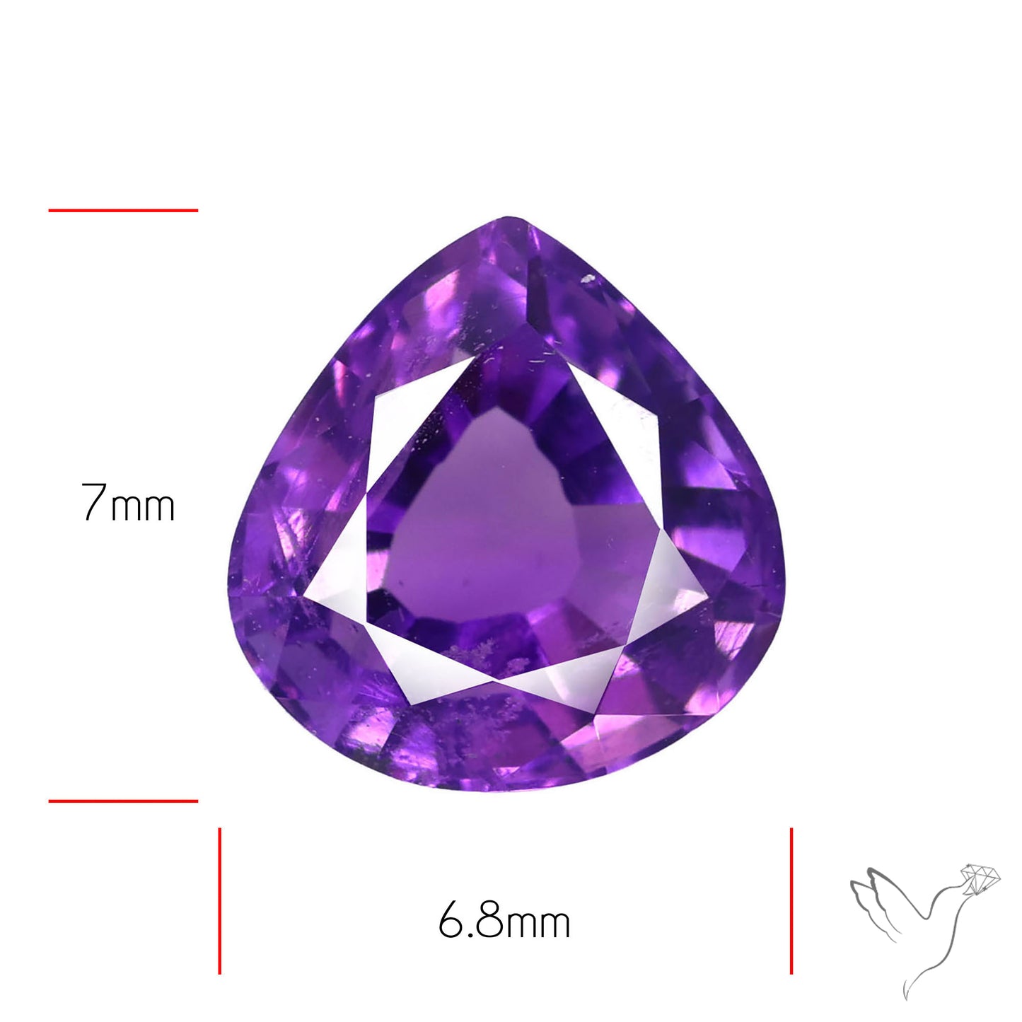 Faceted Amethyst African Deep Violet Purple