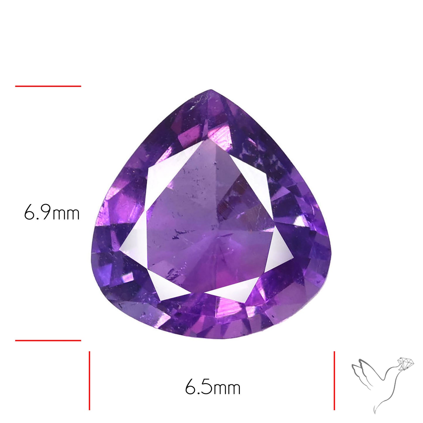 Faceted Amethyst African Deep Violet Purple