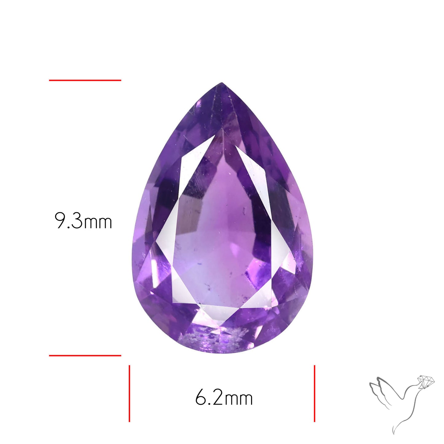 Faceted Amethyst African Deep Violet Purple