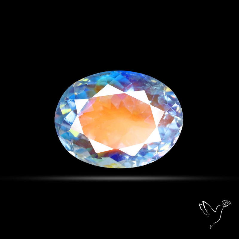 Madagascan Rainbow Moonstone Faceted Fine Gemstone High Grade