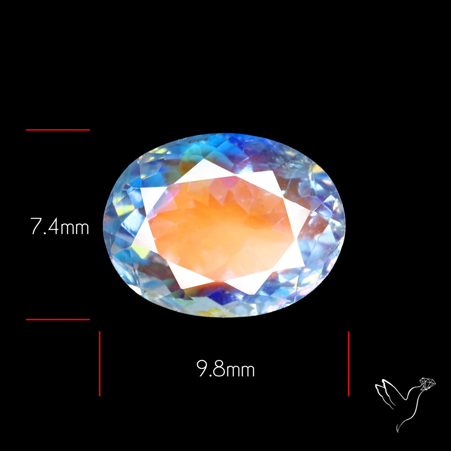 Madagascan Rainbow Moonstone Faceted Fine Gemstone High Grade