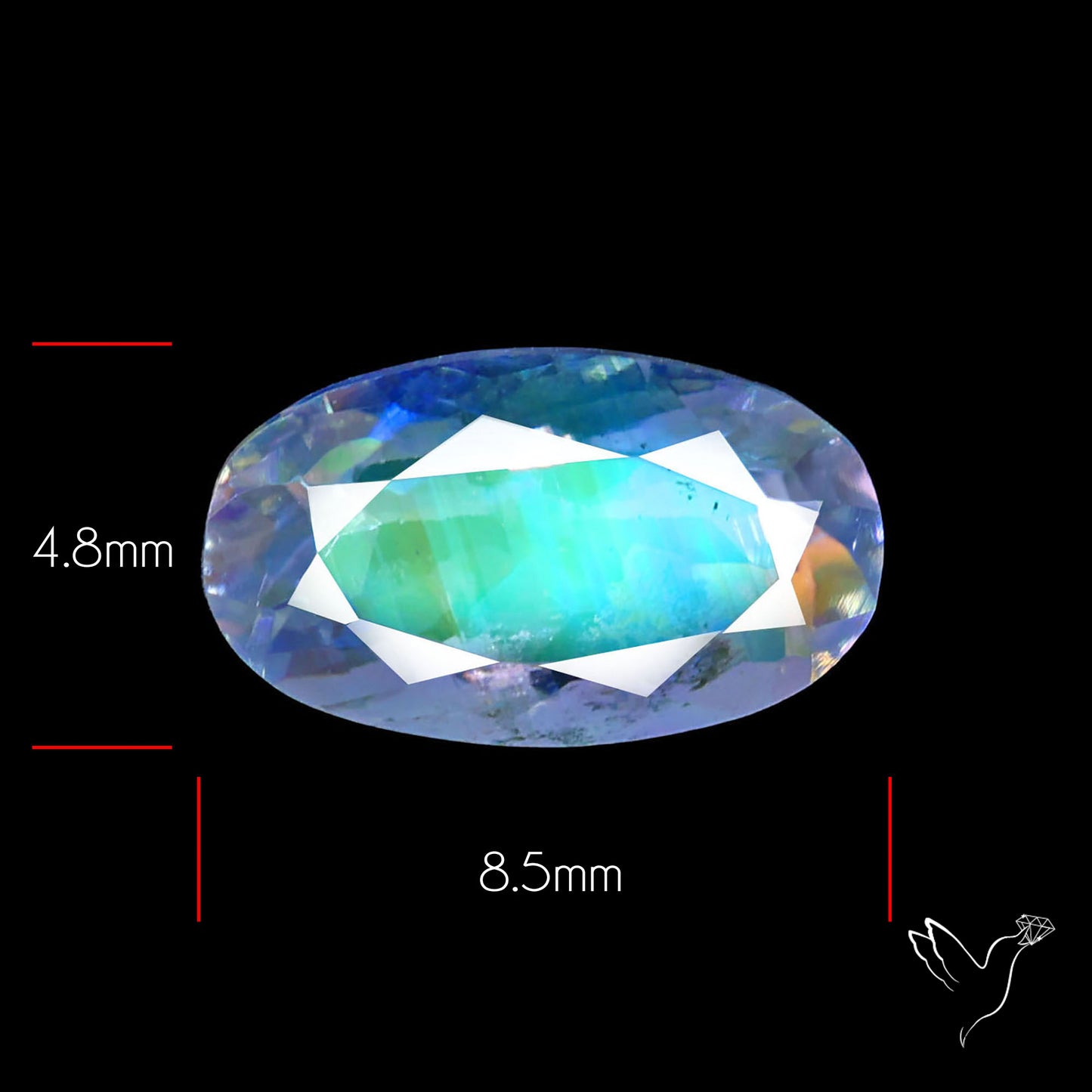 Madagascan Rainbow Moonstone Faceted Fine Gemstone High Grade