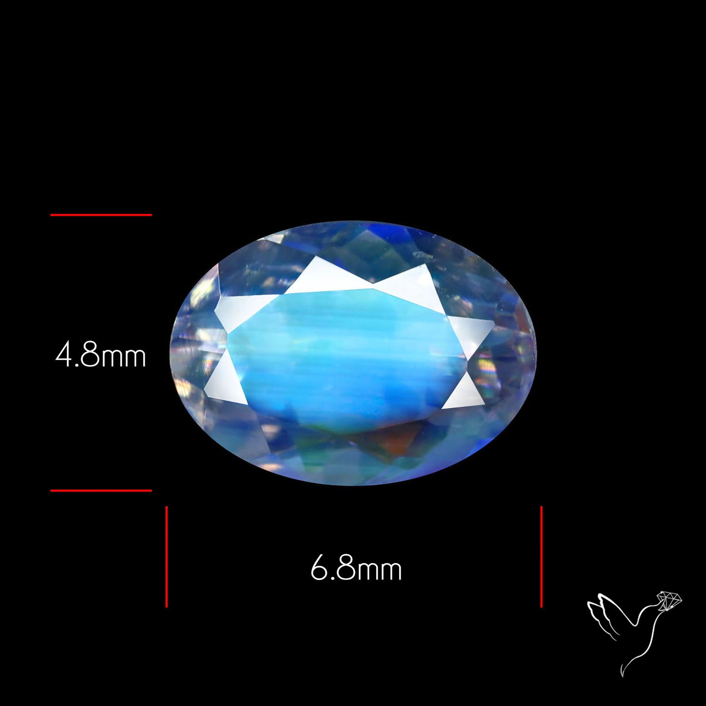 Madagascan Rainbow Moonstone Faceted Fine Gemstone High Grade