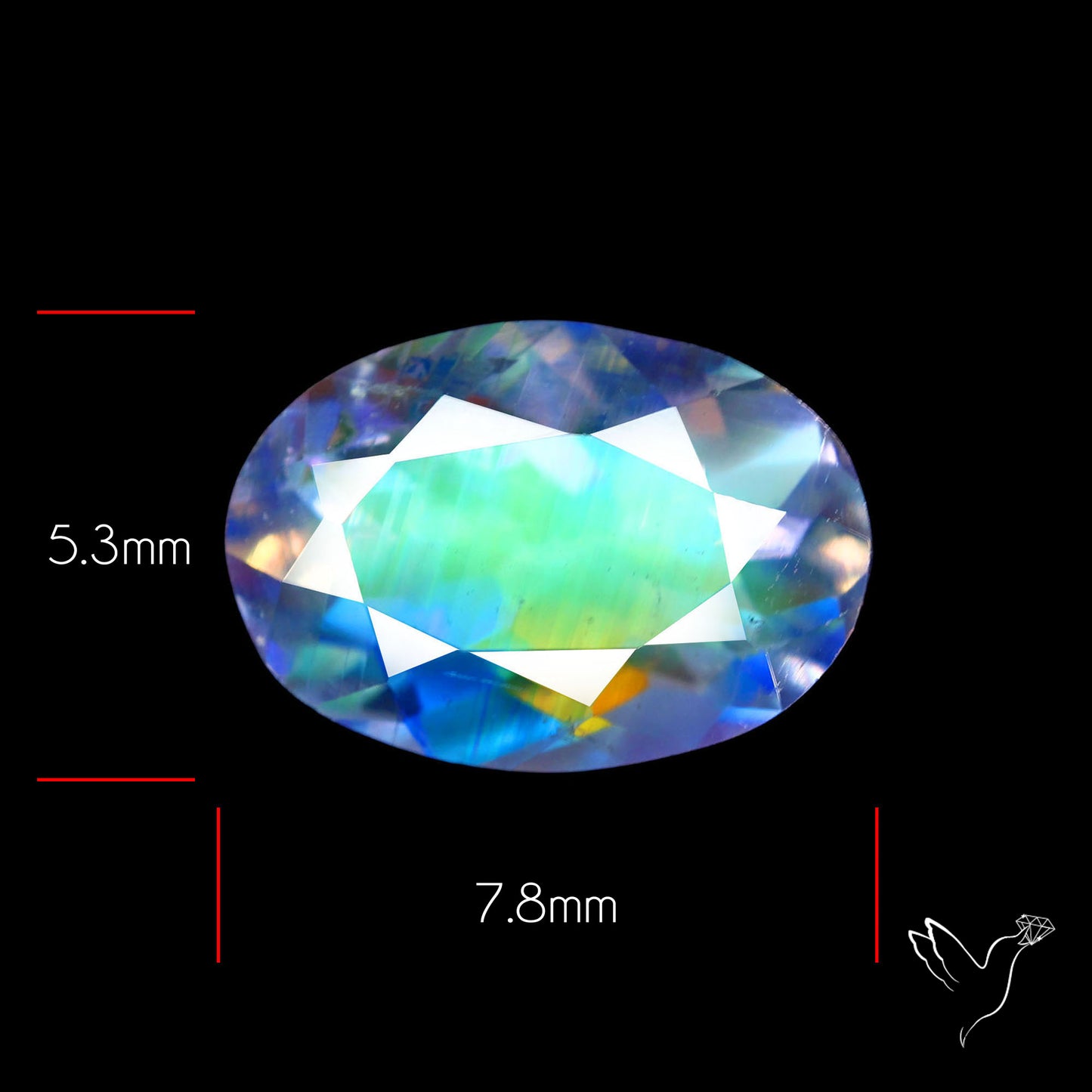 Madagascan Rainbow Moonstone Faceted Fine Gemstone High Grade