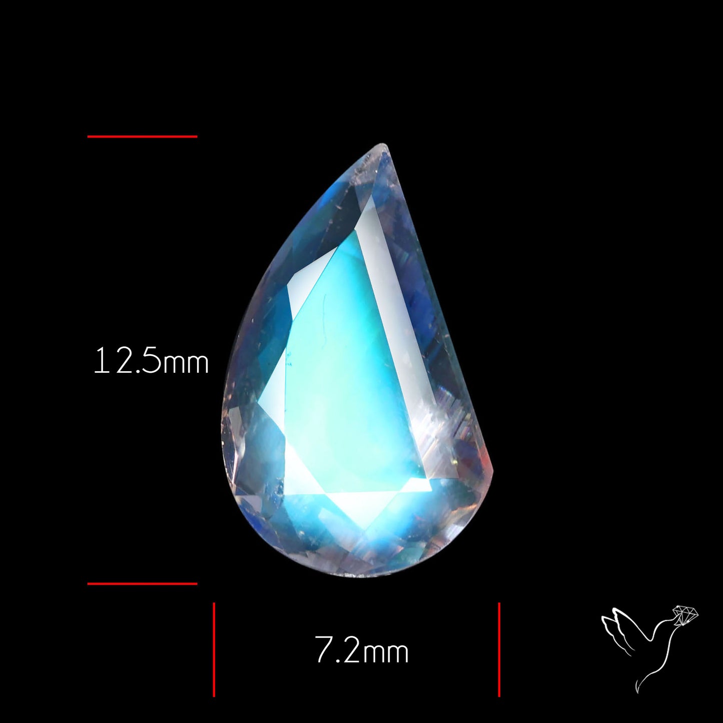 Madagascan Rainbow Moonstone Faceted Fine Gemstone High Grade