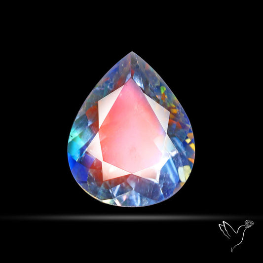 Madagascan Rainbow Moonstone Faceted Fine Gemstone High Grade