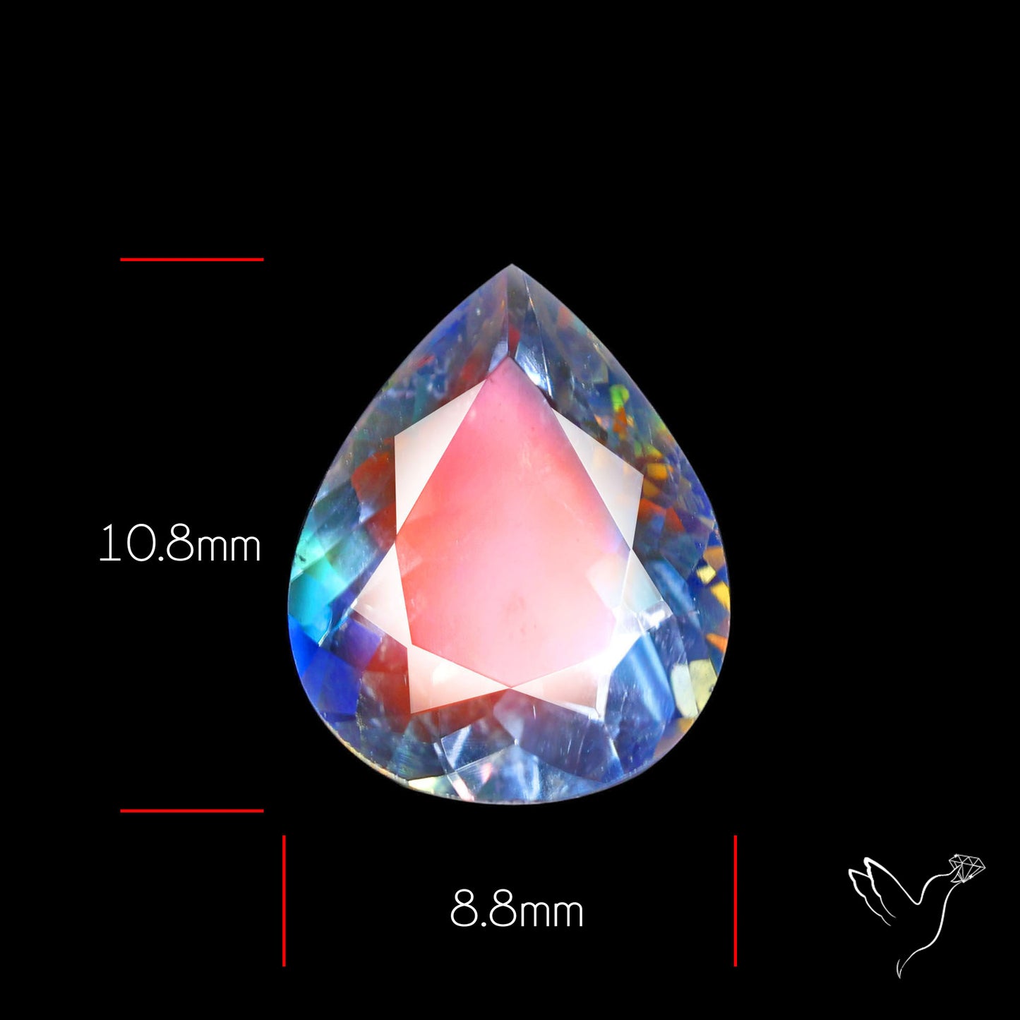 Madagascan Rainbow Moonstone Faceted Fine Gemstone High Grade