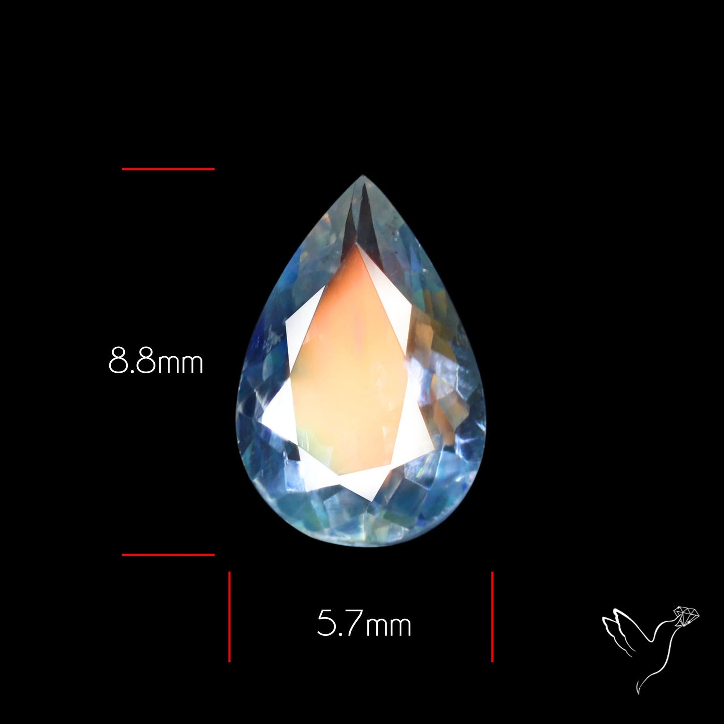 Madagascan Rainbow Moonstone Faceted Fine Gemstone High Grade