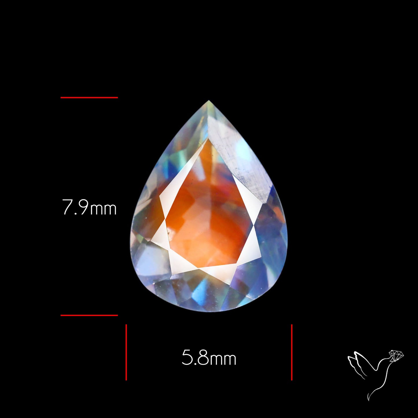 Madagascan Rainbow Moonstone Faceted Fine Gemstone High Grade