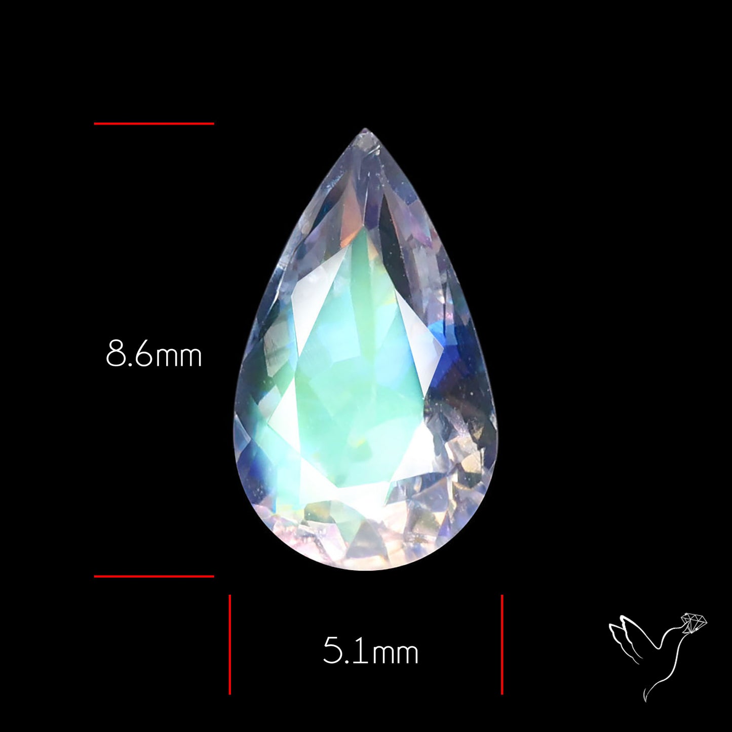 Madagascan Rainbow Moonstone Faceted Fine Gemstone High Grade