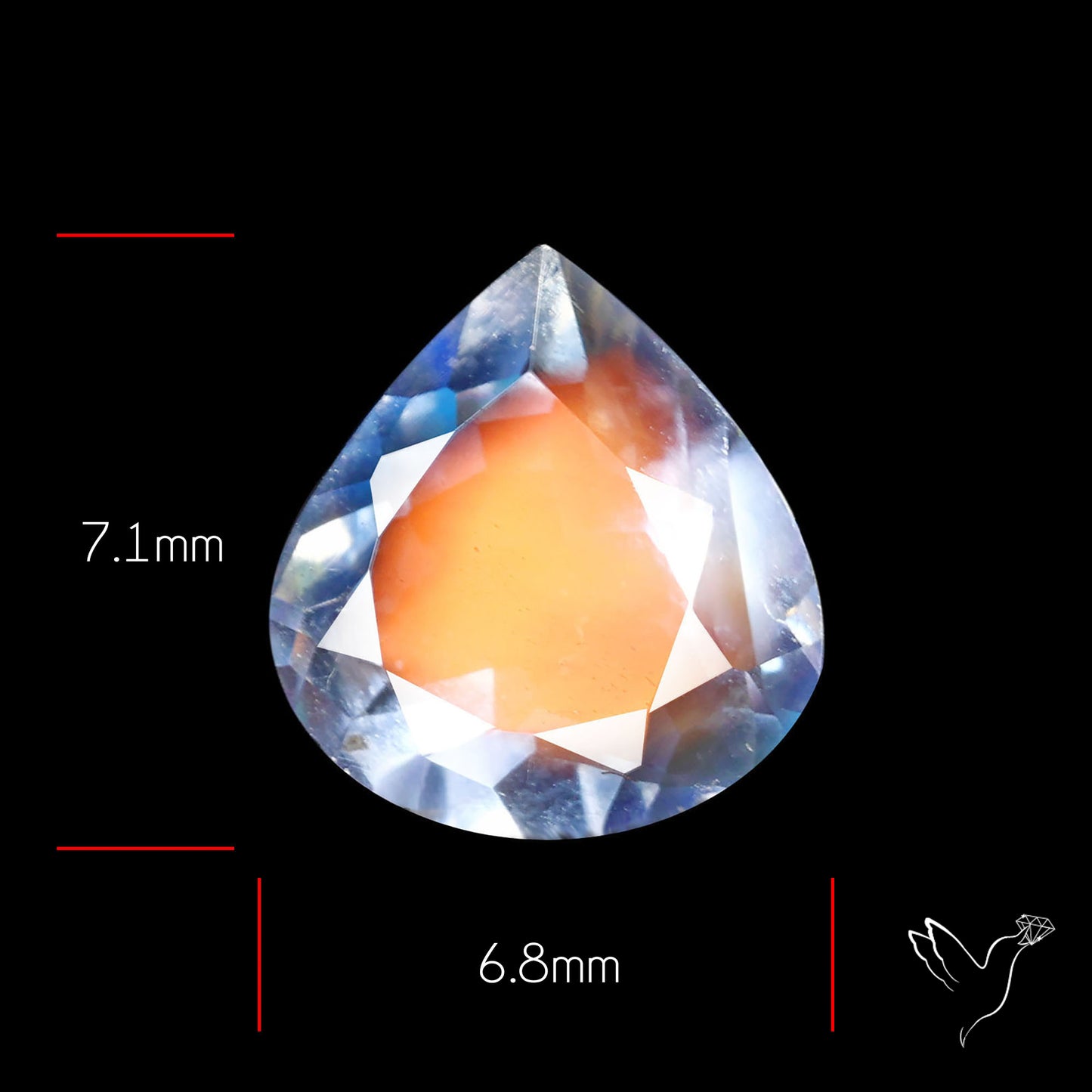 Madagascan Rainbow Moonstone Faceted Fine Gemstone High Grade